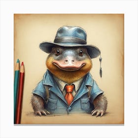 Duck In A Suit 4 Canvas Print