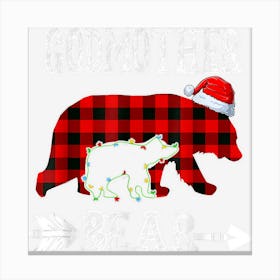 Red Plaid Godmother Bear Christmas Pajama Matching Family Canvas Print