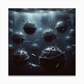 Shark minefield Canvas Print