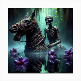 Skeleton On Horseback 1 Canvas Print