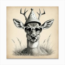 Deer In Sunglasses 5 Canvas Print