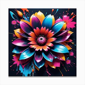 Colorful Flower Painting Canvas Print