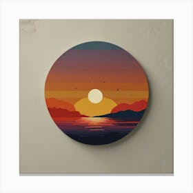 Leonardo Lightning Minimal Sunrise And Sunset Art 0 Canvas Print