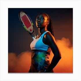 Afro-American Tennis Player Canvas Print