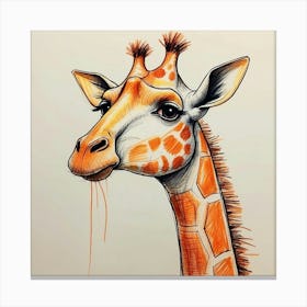 Giraffe Drawing 1 Canvas Print