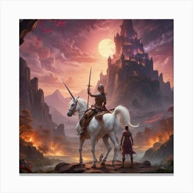 Knight On Horseback 4 Canvas Print