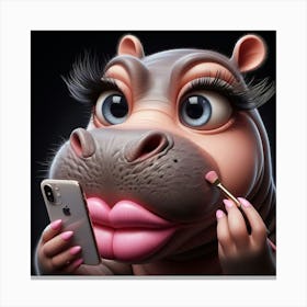 Hippo Makeup 1 Canvas Print