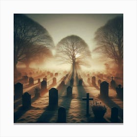 Graveyard At Sunrise 2 Canvas Print