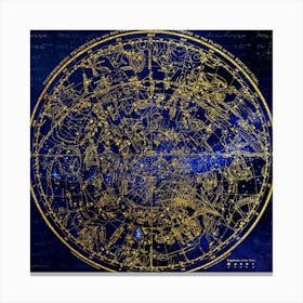 Southern Hemisphere Constellations Antique Star Sign Star Atlas Horoscope Astrology Zodiac Esoteric Astronomy Vintage Canvas Print