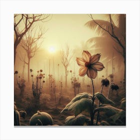 Foggy Morning In The Forest Canvas Print