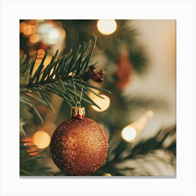 Christmas Ornaments On A Christmas Tree Canvas Print