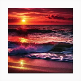 Sunset On The Beach 382 Canvas Print