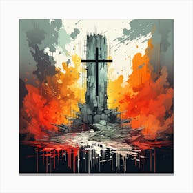 Cross Of Fire Canvas Print