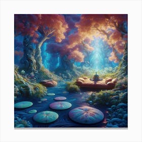 Meditating In The Forest Canvas Print