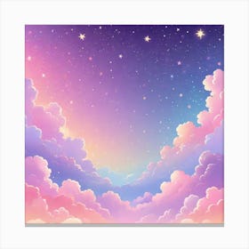 Sky With Twinkling Stars In Pastel Colors Square Composition 142 Canvas Print