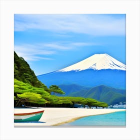 Mt Fuji View With Beach Canvas Print