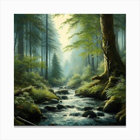 Stream In The Forest 1 Canvas Print