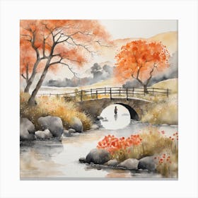 Japanese Landscape Painting Sumi E Drawing (19) Canvas Print