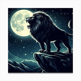 Lion At Night 1 Canvas Print