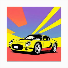 Energetic Car Motion in Pop Art Style Canvas Print