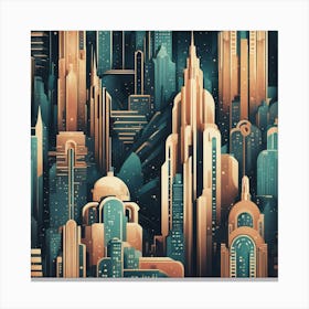 Deco Cityscape 3 Canvas Print