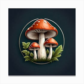 Mushroom Logo Design Canvas Print
