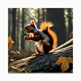 Squirrel In The Forest 159 Canvas Print