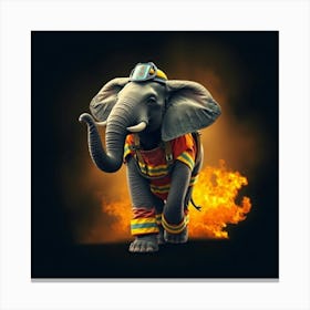 Asm Elephant Wearing Like A Fire Fighter E1b14bd2 45df 4b65 A5cf 45d39401cf56 Canvas Print