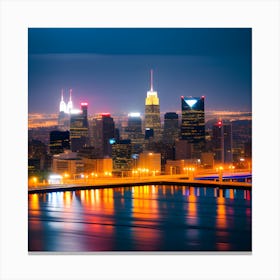 Philadelphia Skyline At Night Canvas Print