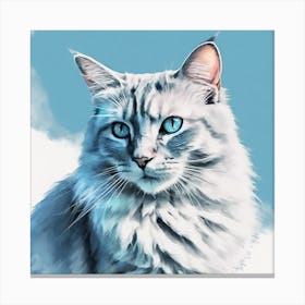 Cat With Blue Eyes 1 Canvas Print