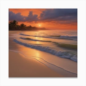 Quiet Beach At Dusk Canvas Print