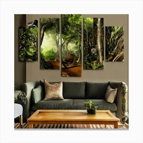 Jungle 5 Piece Canvas Wall Art Lienzo