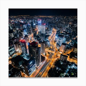 Cityscape At Night 7 Canvas Print