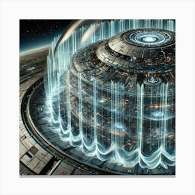 A Close Up Futuristic Scene Showing The Celestial Canvas Print