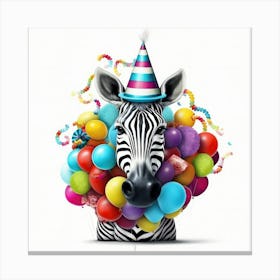 Birthday Zebra 1 Canvas Print