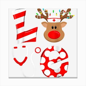 Christmas Nurse Cna Doctor Love Reindeer Stethoscope Canvas Print