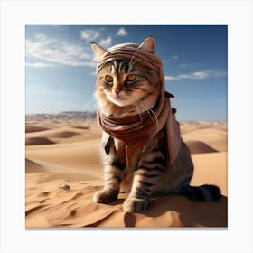 Cat In The Desert Canvas Print