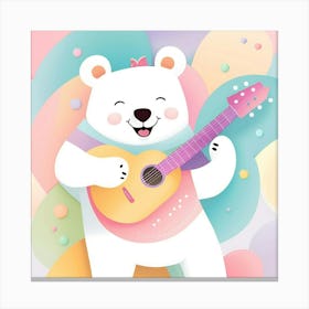 Teddy Bear Playing Guitar 1 Canvas Print