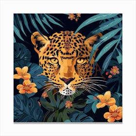 Leopard In The Jungle 8 Canvas Print