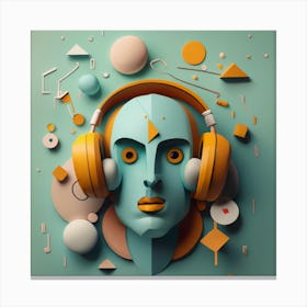 Abstract Music Head Canvas Print