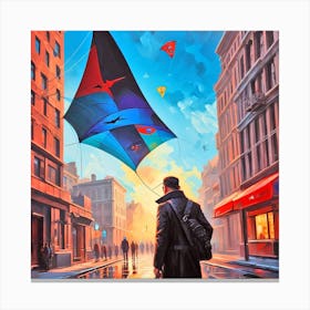 Kite Flying In The City Canvas Print