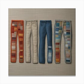 Four Pairs Of Pants Canvas Print