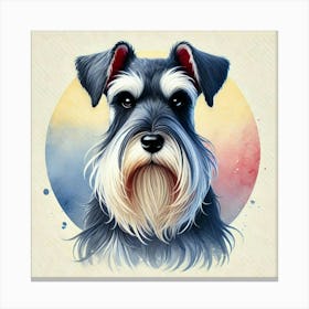 Watercolor Miniature Schnauzer 4 Canvas Print