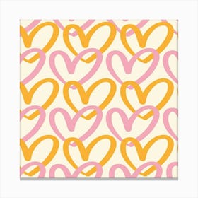 Pink Hearts Canvas Print