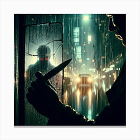 Man Holding A Knife Canvas Print