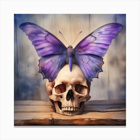 Butterfly On A Skull Canvas Print