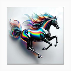 Glossy Rainbow Color Horse Canvas Print