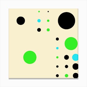 Yayay Dots Teal Square Canvas Print