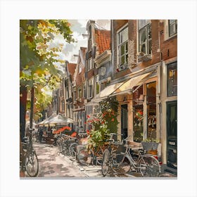Jordaan neighborhood Series in Amsterdam Water Colour 1 Canvas Print