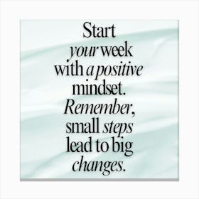 Positive Mindset Quote Canvas Print